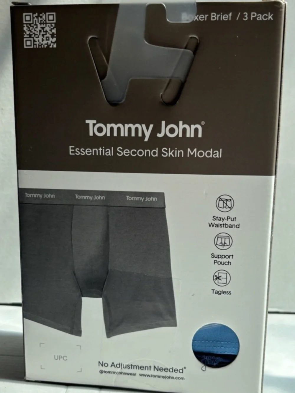 Mens Tommy John Second Skin Boxer Briefs - Modal Blend - 3 pack - Navy - Medium
